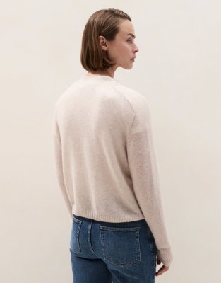 Layering Cashmere Cardigan - Natural Marl