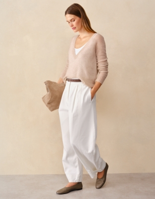 Layering Cashmere Deep V Neck Jumper