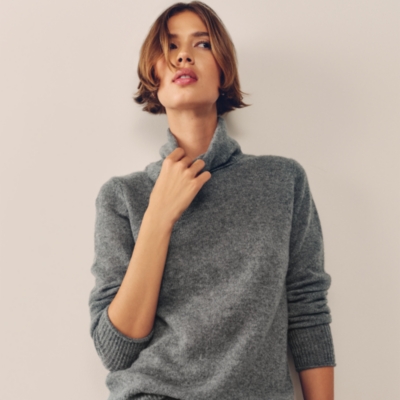 Layering Cashmere Funnel Neck Jumper
