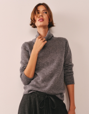 Layering Cashmere Funnel Neck Jumper