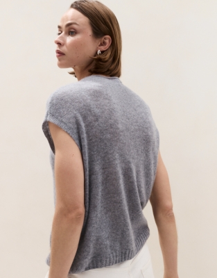 Layering Cashmere High Neck Knitted T-shirt