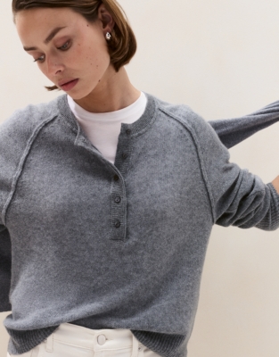 Layering Cashmere Knitted Henley
