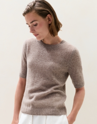 Layering Cashmere Knitted T-shirt