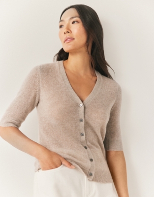 Layering Cashmere Short Sleeve Cardigan