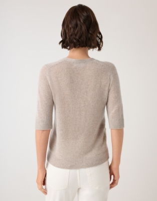 Layering Cashmere Short Sleeve Cardigan