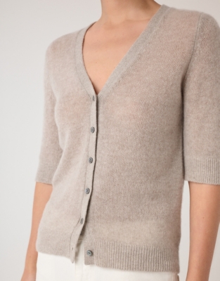 Layering Cashmere Short Sleeve Cardigan