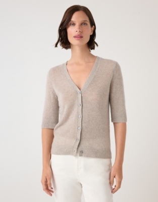 Layering Cashmere Short Sleeve Cardigan