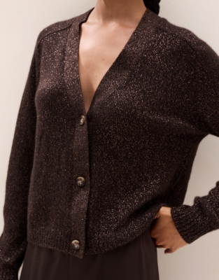 Layering Cashmere Sparkle Cardigan