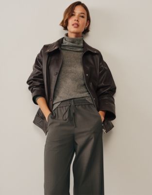 Layering Cashmere Sparkle Funnel Neck Jumper