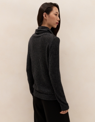Layering Cashmere Sparkle Funnel Neck Jumper