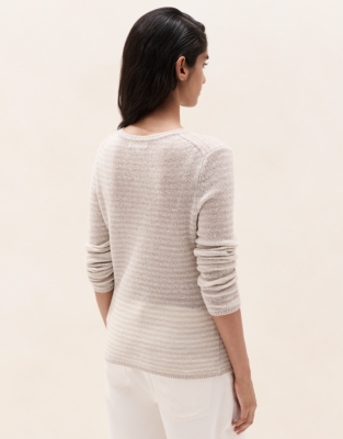 Layering Cashmere Sparkle Stripe Jumper