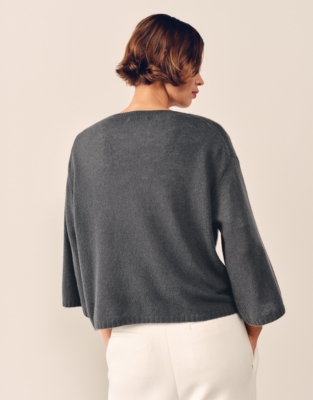 Layering Cashmere Wide Sleeve Jumper - Graphite