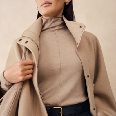 Layering Funnel Neck Jumper with Cashmere
