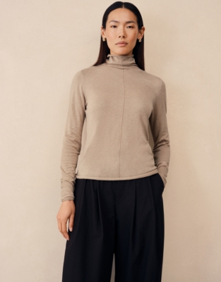 Layering Funnel Neck Jumper with Cashmere