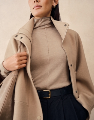 Layering Funnel Neck Jumper with Cashmere