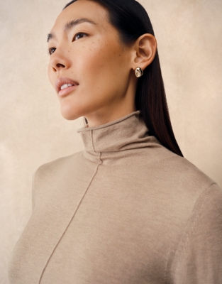 Layering Funnel Neck Jumper with Cashmere