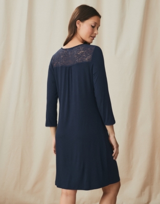 Leaf-Lace Jersey Nightgown | Sleepwear Sale | The White Company US