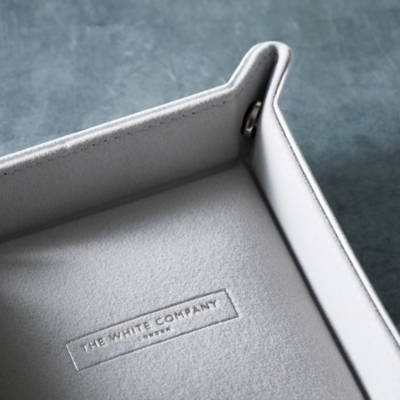 Leather Bedside Trinket Tray Decorative Accessories The White