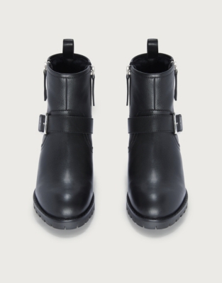 White company shop biker boots