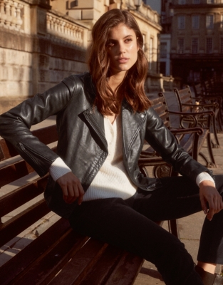 Leather Biker Jacket | Clothing Sale | The White Company UK