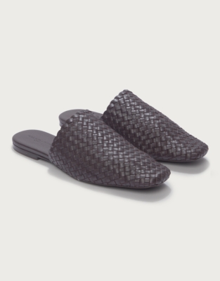 Leather Braided Mules