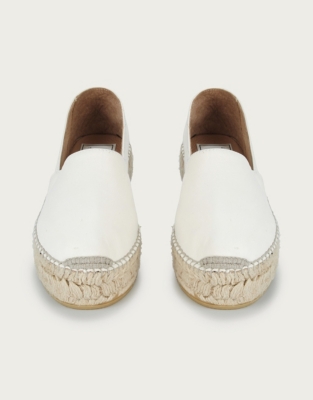 cream leather espadrilles