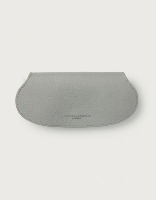 Leather Glasses Case - Soft Gray