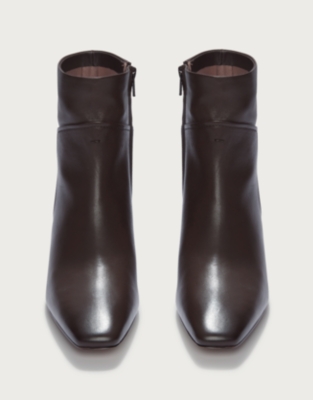 Leather Heel Ankle Boots