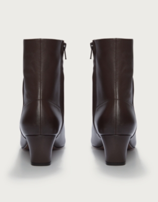 Leather Heel Ankle Boots