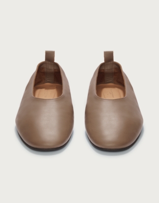 Leather High Vamp Ballet Shoes