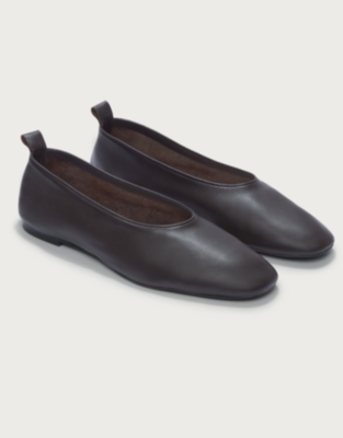 Leather High Vamp Ballet Shoes