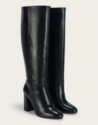 knee length leather boots