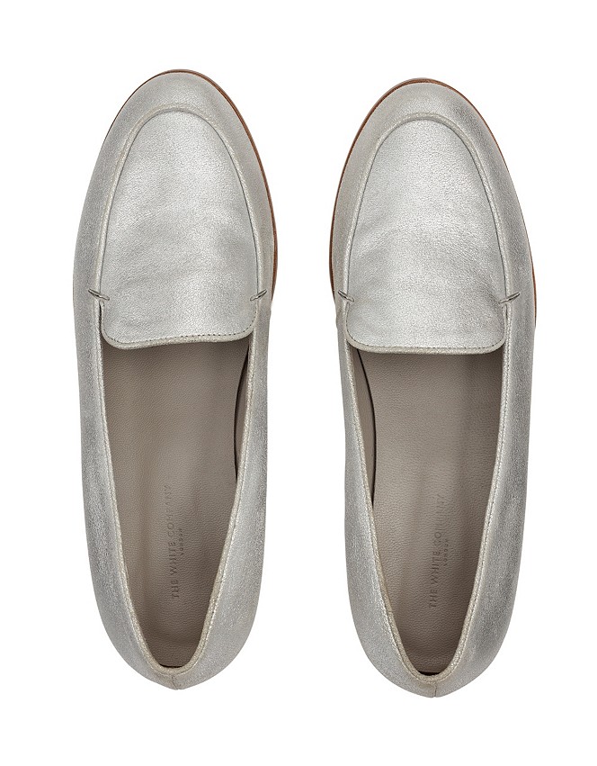 Leather Metallic Loafers | Accessories Sale | The White Company UK