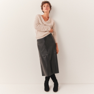 Leather Midi Skirt