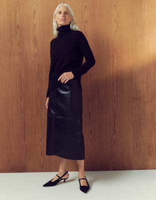 Leather Midi Skirt