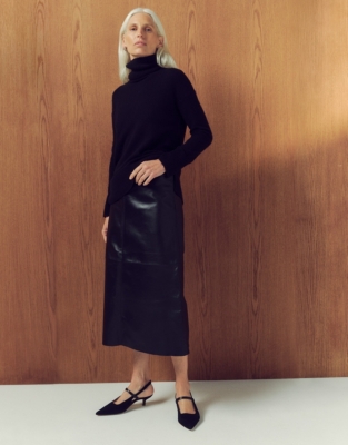 Leather Midi Skirt 