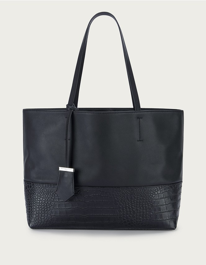 Leather Mock Croc Shopper Bag | Accessories Sale | The White Company UK