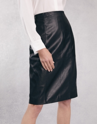 The white company hot sale leather skirt