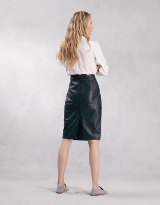 White company shop leather skirt