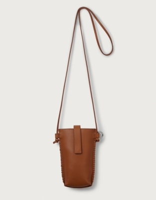 Leather Phone Neck Pouch | Accessories Sale | The White Company UK