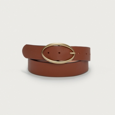 Leather Round Buckle Belt