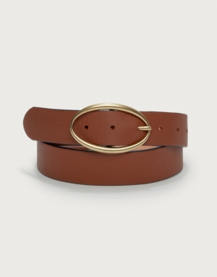 Leather Round Buckle Belt