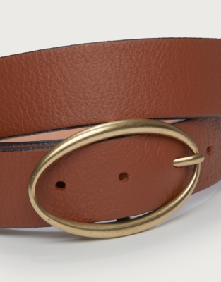 Leather Round Buckle Belt