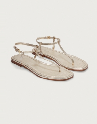 Leather Skinny Toe-Post Sandals | Accessories Sale | The White Company UK