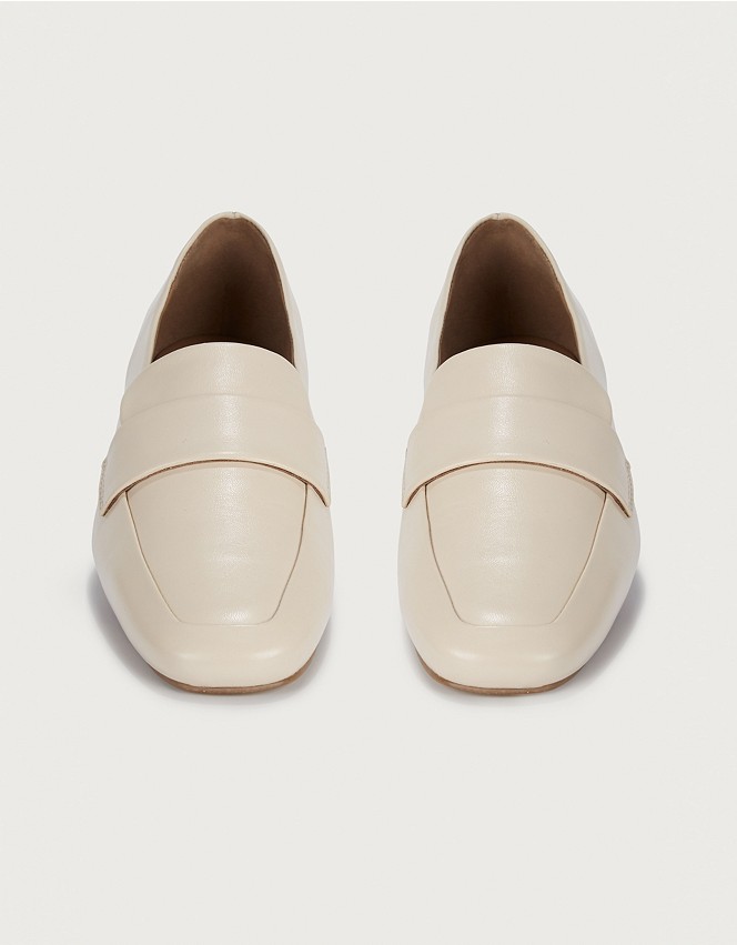 Leather Square-Toe Loafers | Footwear | The White Company US