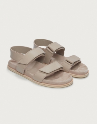 Leather Velcro Footbed Sandals