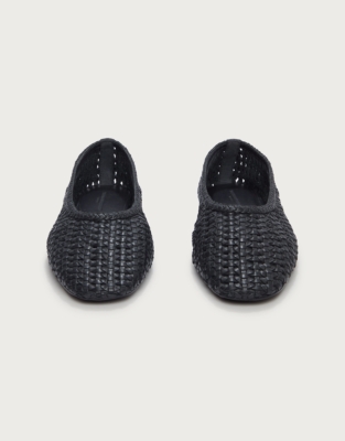 Leather Woven Ballet Pumps