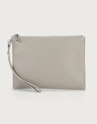 white wristlet clutch bag