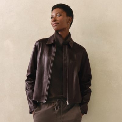 Leather Zip Through Jacket