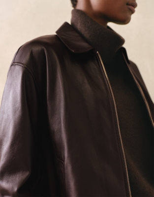 Leather Zip Through Jacket